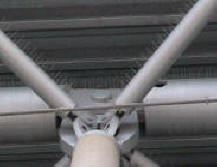 Pigeon deterrent spike installed to the underside beams
