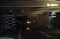Doing pigeon control exclusion at night under freeway